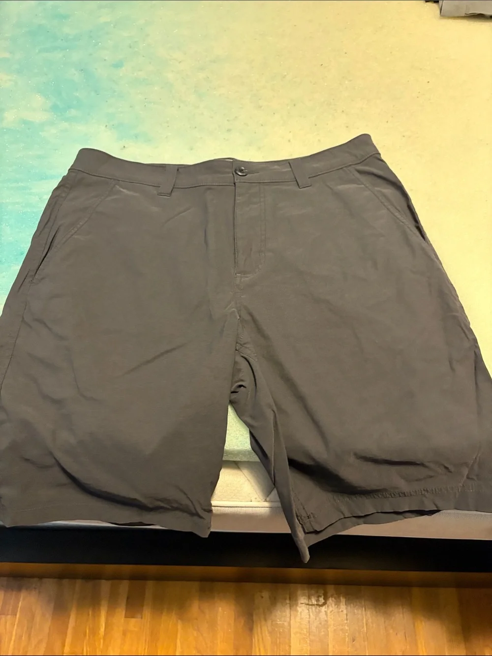 Eddie Bauer Men's Charcoal Flat-Front Shorts